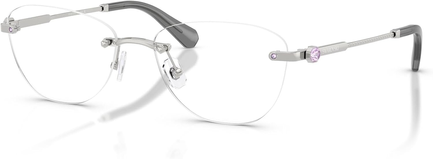 image:imageSwarovski Womens Sk1035d Oval Prescription Eyewear FramesSilverDemo Lens