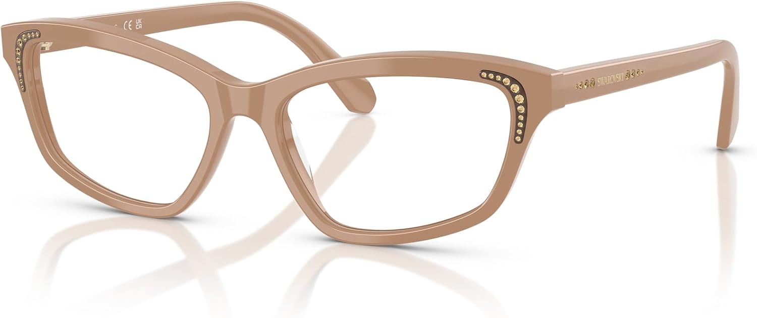 image:imageSwarovski Womens Sk2034 Square Prescription Eyewear FramesBeigeDemo Lens