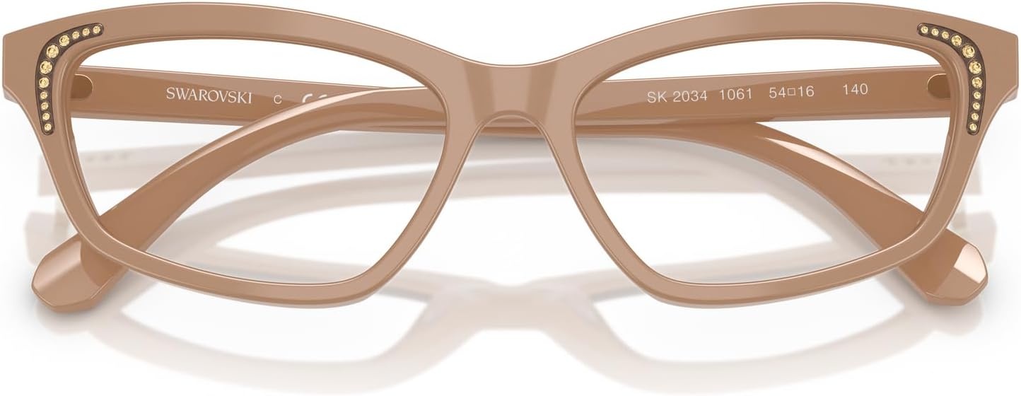 image:imageSwarovski Womens Sk2034 Square Prescription Eyewear FramesBeigeDemo Lens