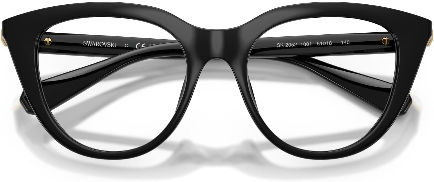 image:imageSwarovski Womens Sk2052 Cat Eye Prescription Eyewear FramesBlackDemo Lens