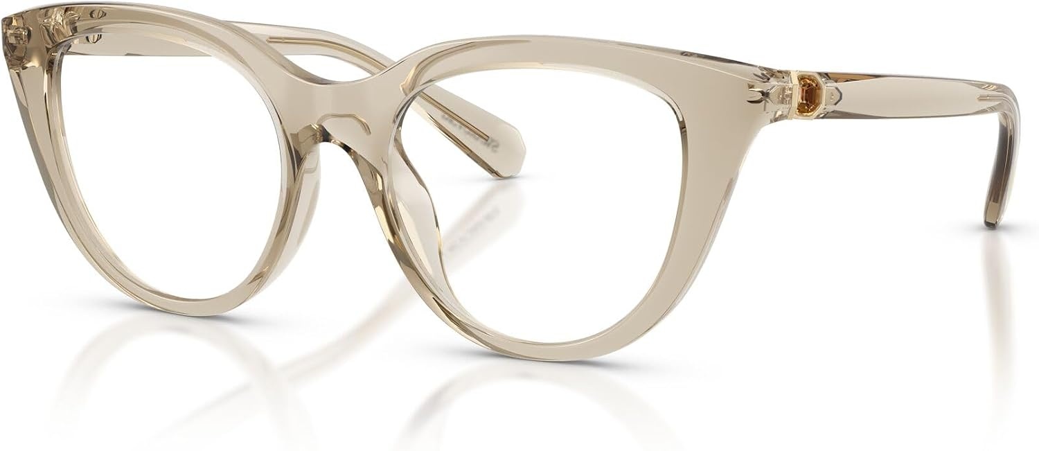 image:imageSwarovski Womens Sk2052 Cat Eye Prescription Eyewear FramesTransparent BeigeDemo Lens