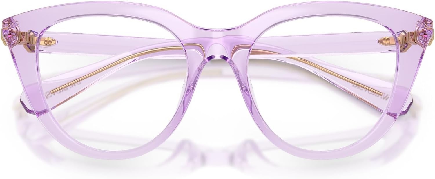 image:imageSwarovski Womens Sk2052 Cat Eye Prescription Eyewear FramesTransparent LilacDemo Lens