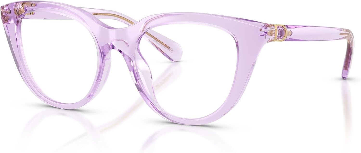 image:imageSwarovski Womens Sk2052 Cat Eye Prescription Eyewear FramesTransparent LilacDemo Lens