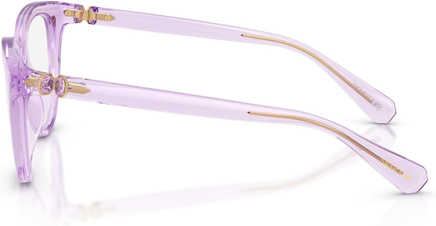 image:imageSwarovski Womens Sk2052 Cat Eye Prescription Eyewear FramesTransparent LilacDemo Lens
