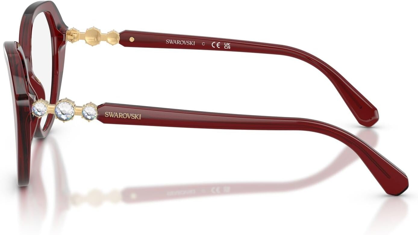image:imageSwarovski Womens Sk2054 Cat Eye Prescription Eyewear FramesTransparent BurgundyDemo Lens