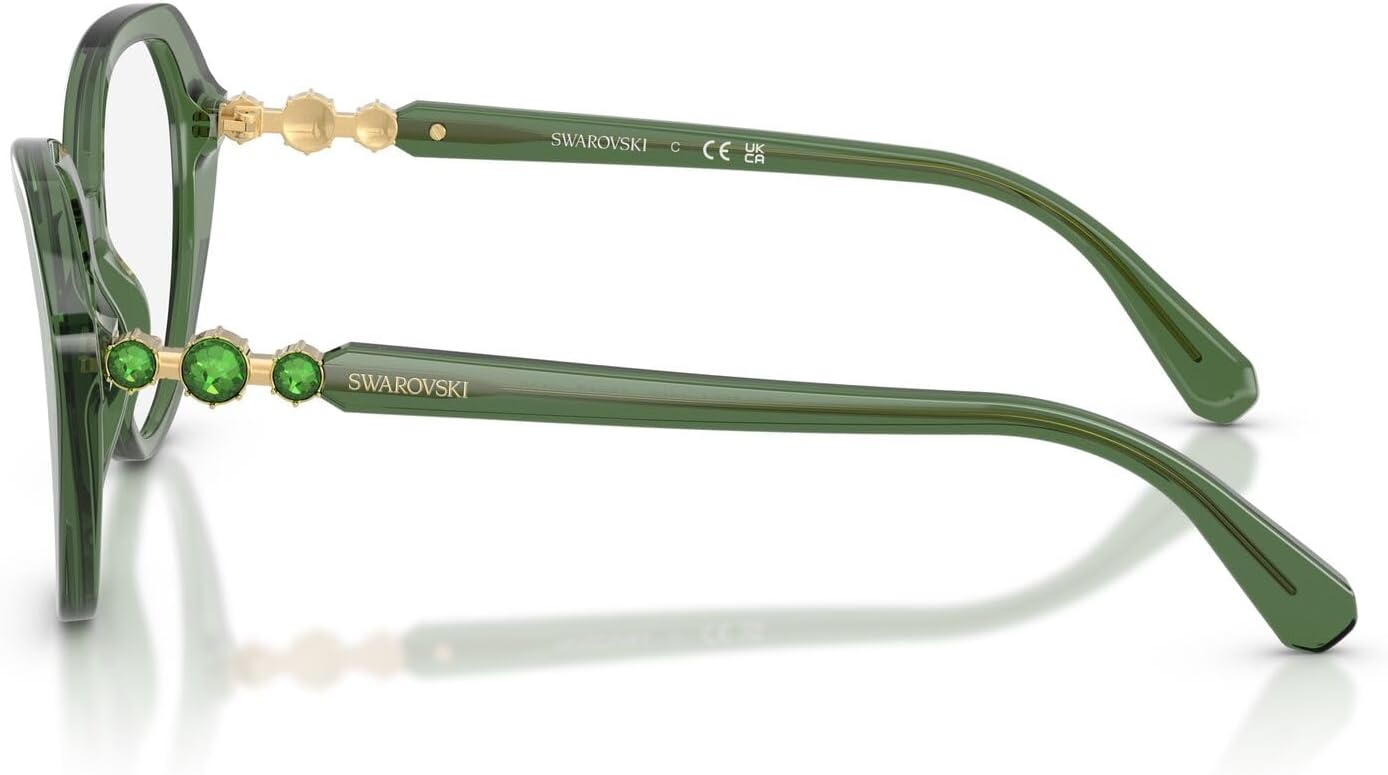 image:imageSwarovski Womens Sk2054 Cat Eye Prescription Eyewear FramesTransparent GreenDemo Lens