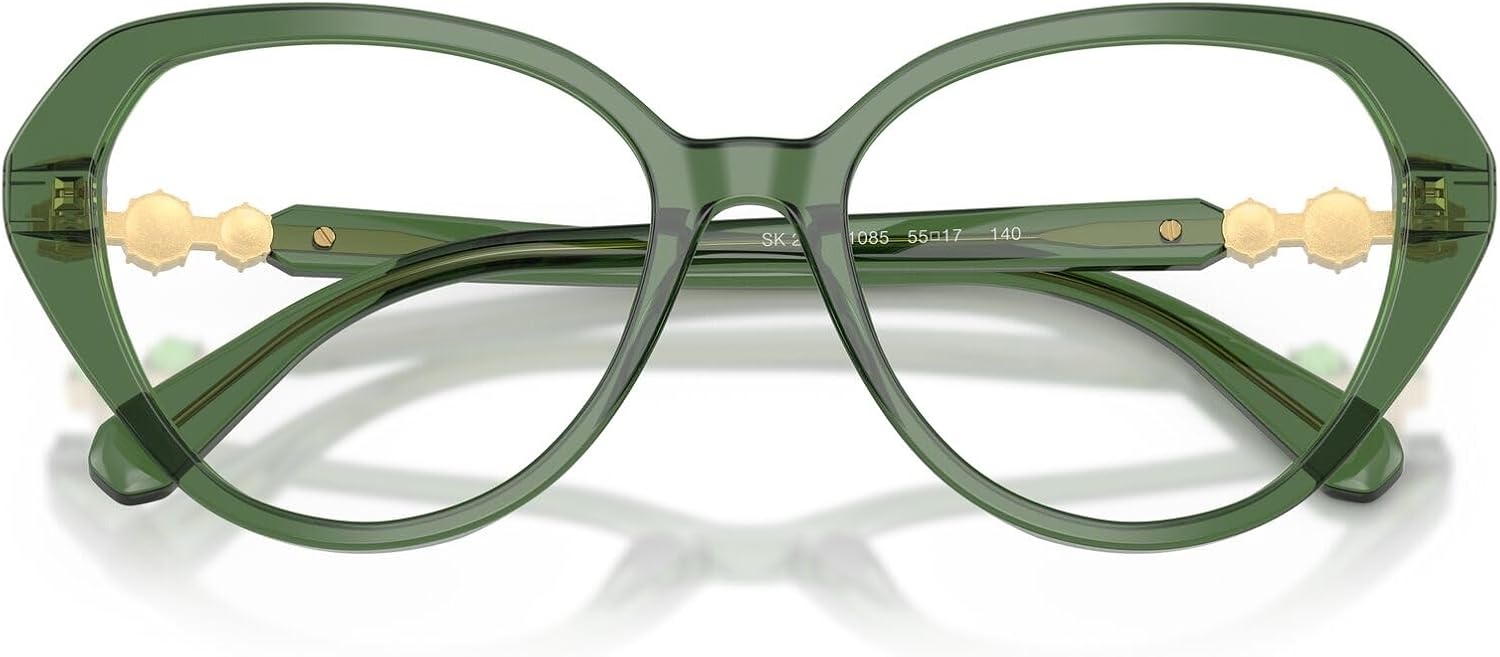 image:imageSwarovski Womens Sk2054 Cat Eye Prescription Eyewear FramesTransparent GreenDemo Lens