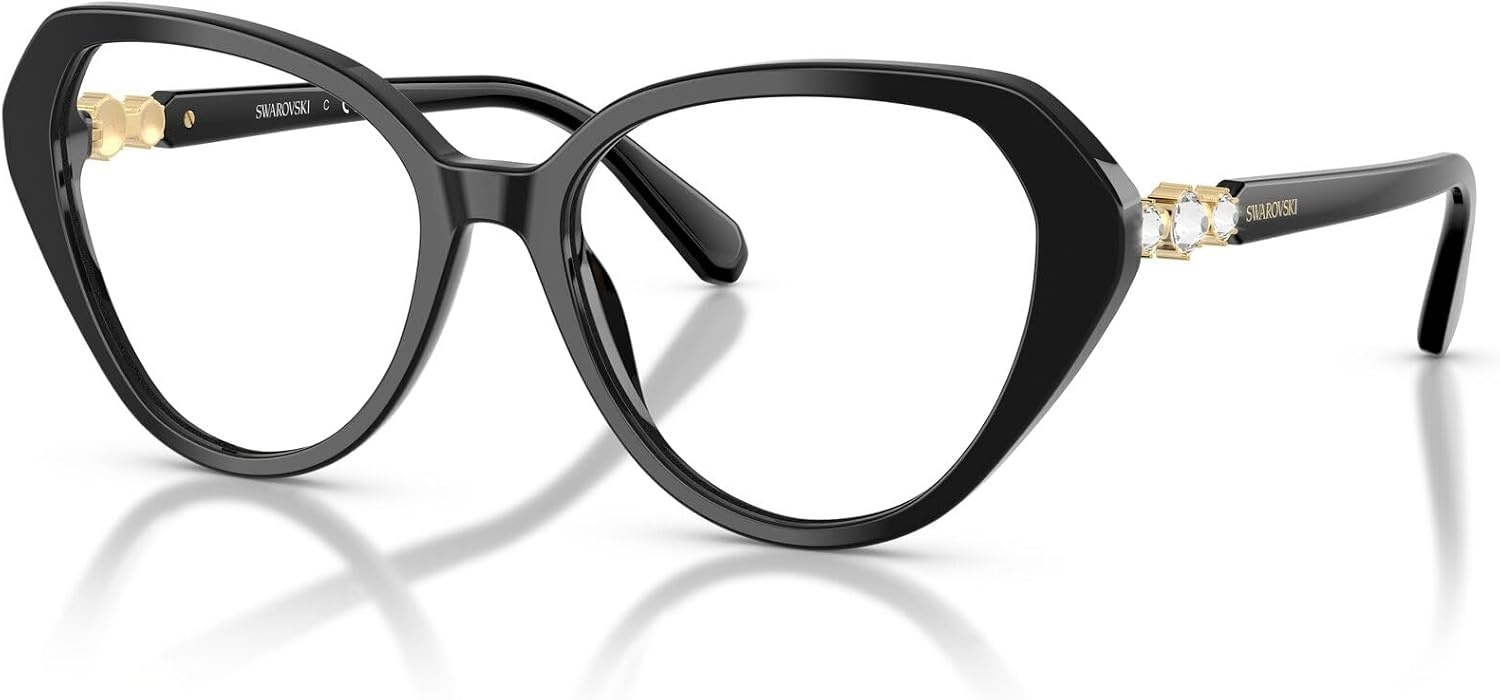 image:imageSwarovski Womens Sk2054f Low Bridge Fit Cat Eye Prescription Eyewear FramesBlackDemo Lens