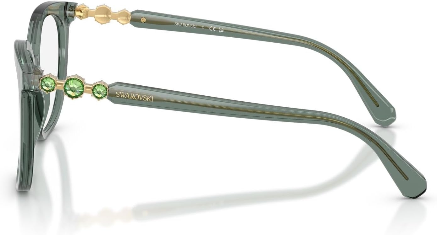 image:imageSwarovski Womens Sk2055 Round Prescription Eyewear FramesTransparent GreenDemo Lens