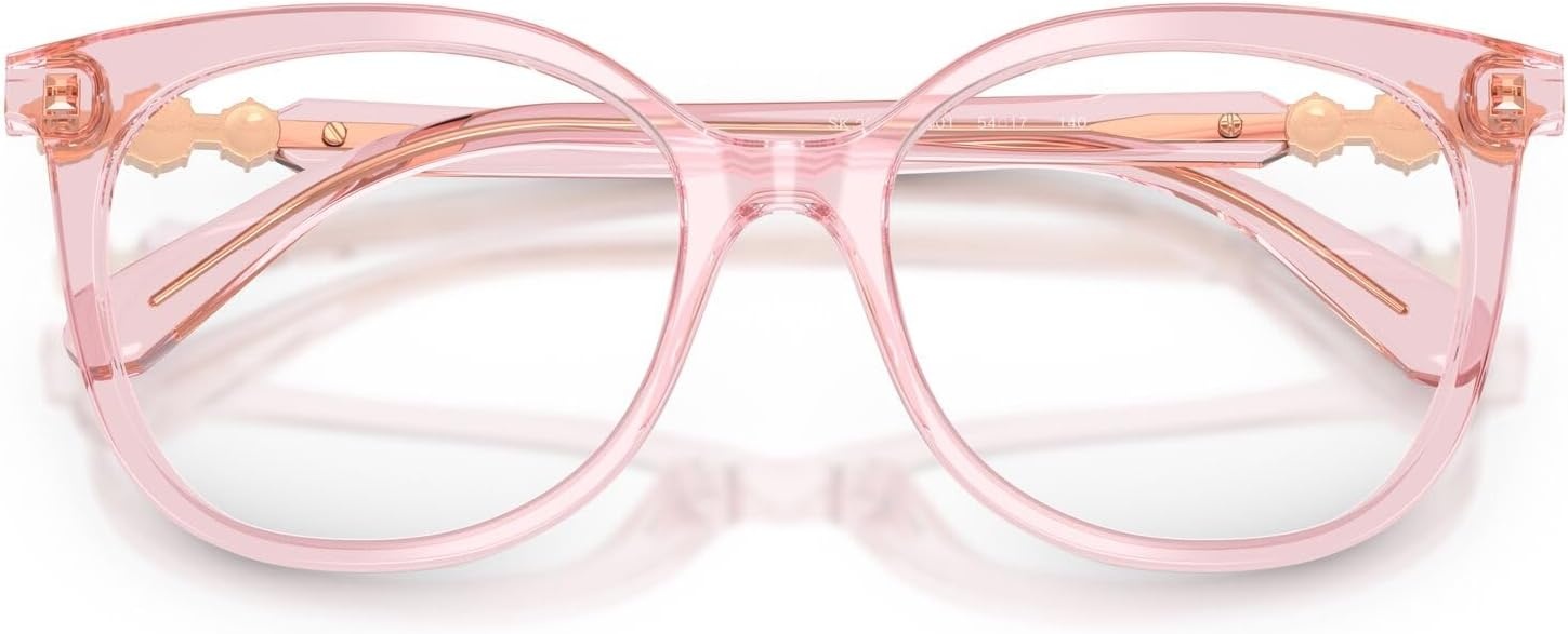 image:imageSwarovski Womens Sk2055 Round Prescription Eyewear FramesTransparent PinkDemo Lens