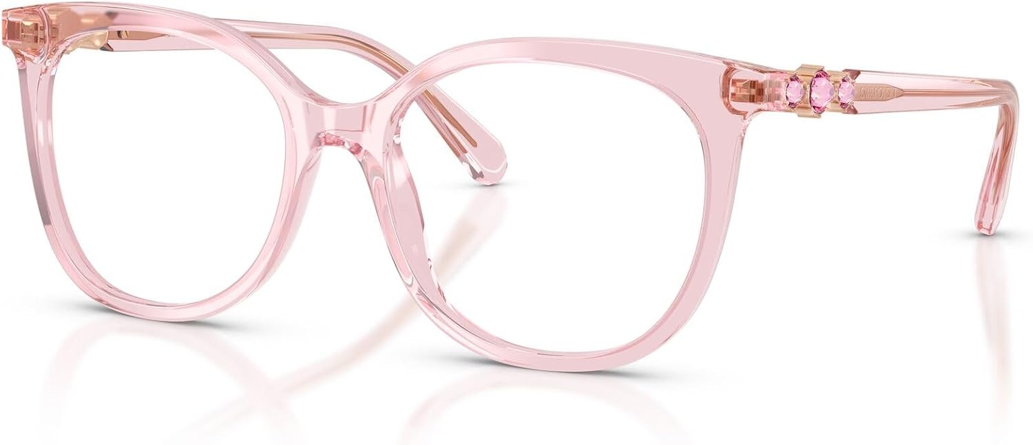 image:imageSwarovski Womens Sk2055 Round Prescription Eyewear FramesTransparent PinkDemo Lens