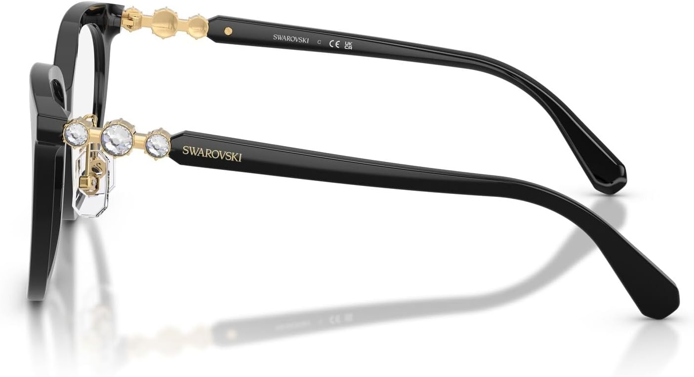 image:imageSwarovski Womens Sk2055f Low Bridge Fit Round Prescription Eyewear FramesBlackDemo Lens