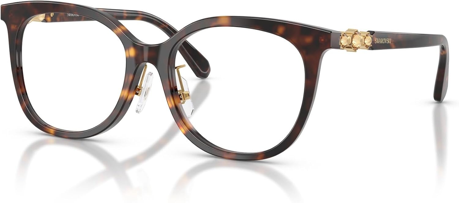 image:imageSwarovski Womens Sk2055f Low Bridge Fit Round Prescription Eyewear FramesHavanaDemo Lens