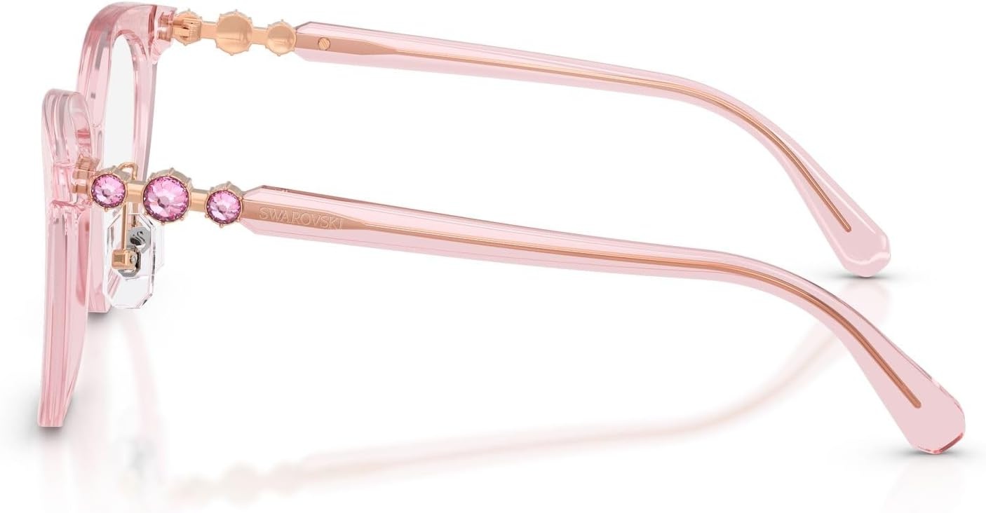 image:imageSwarovski Womens Sk2055f Low Bridge Fit Round Prescription Eyewear FramesTransparent PinkDemo Lens