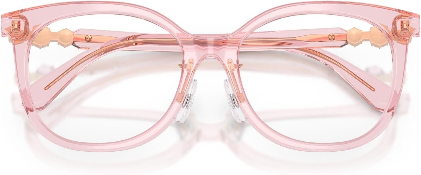 image:imageSwarovski Womens Sk2055f Low Bridge Fit Round Prescription Eyewear FramesTransparent PinkDemo Lens