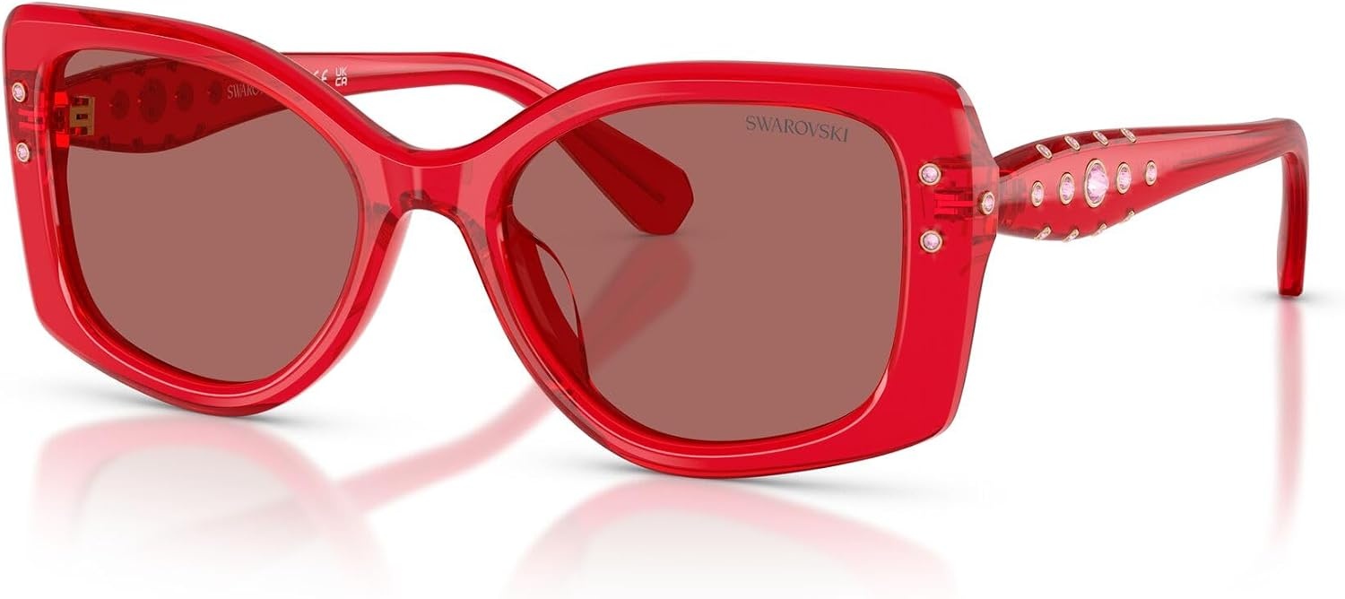 image:imageSwarovski Womens Sk6058u Universal FitTransparent RedDark Violet