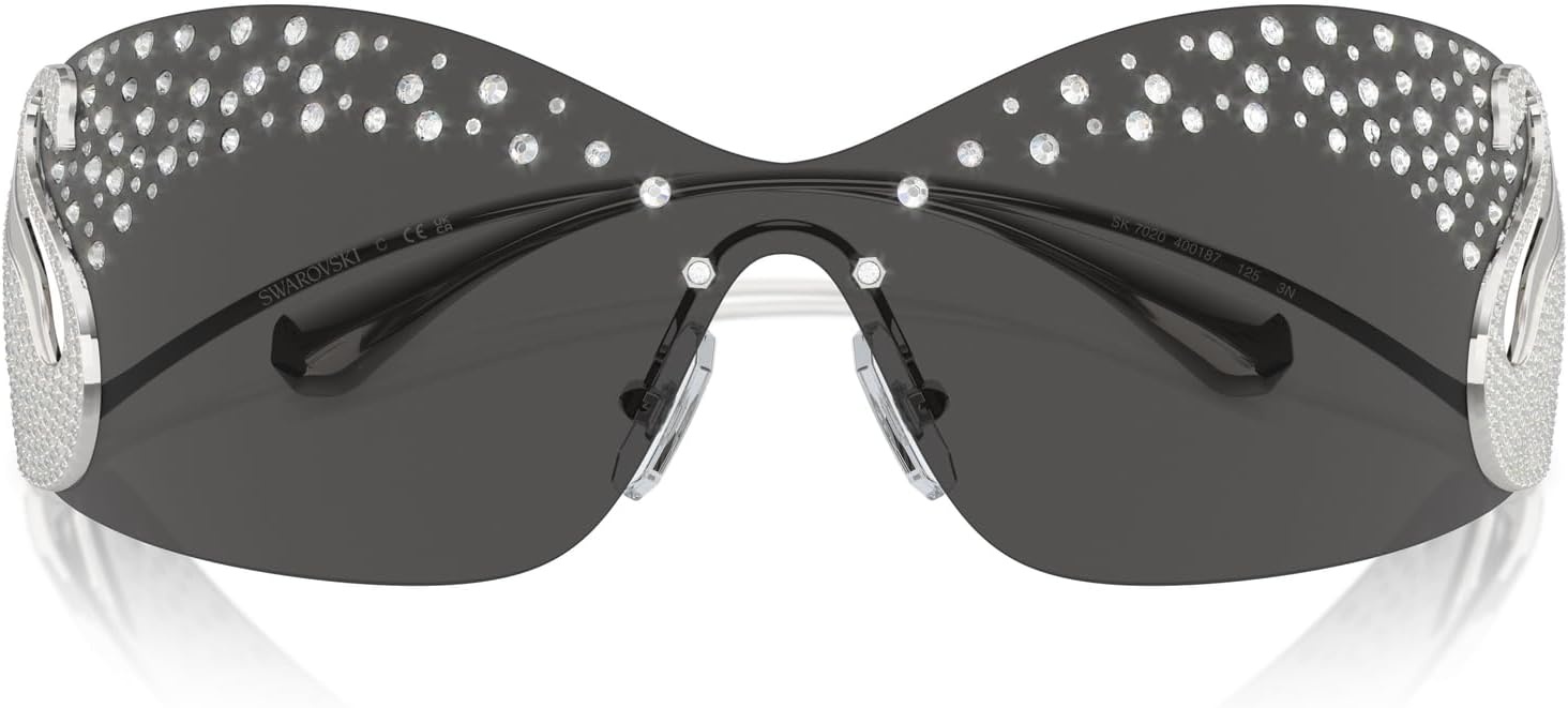 image:imageSwarovski Womens Sk7020 Oval SunglassesMilky PinkPink Mirrored Pink