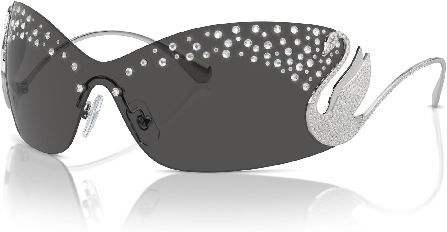 image:imageSwarovski Womens Sk7020 Oval SunglassesMilky PinkPink Mirrored Pink