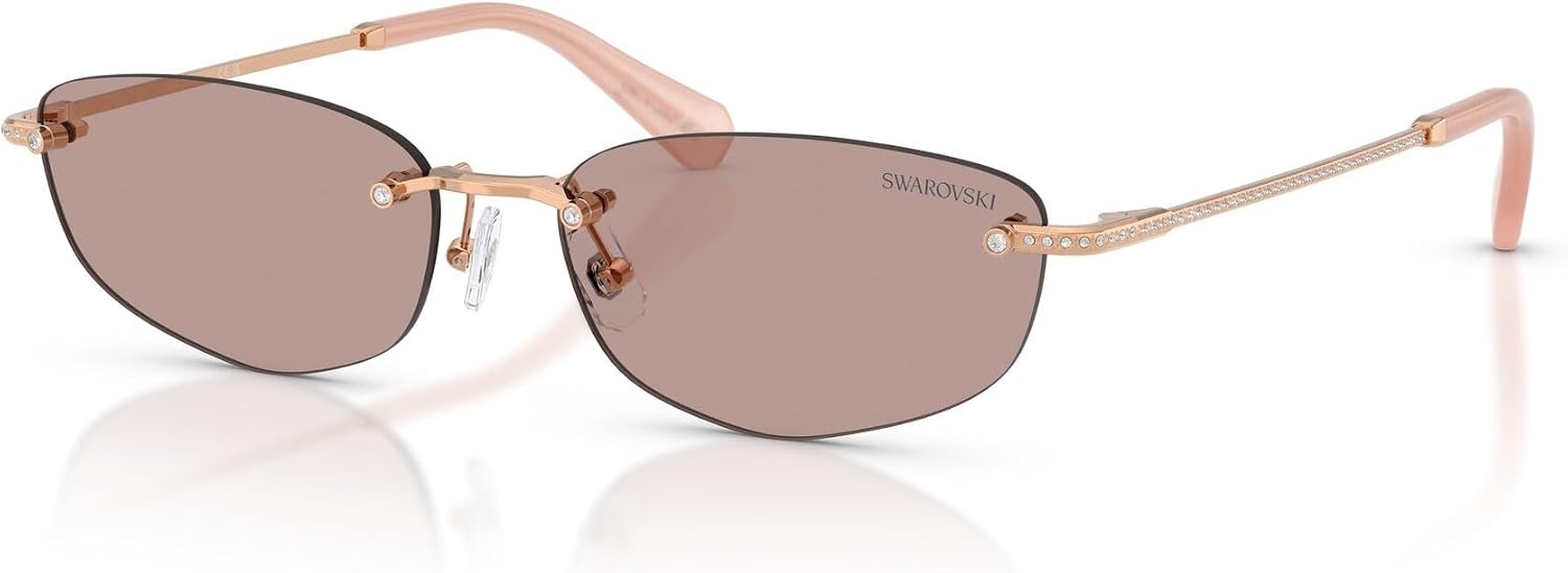 image:imageSwarovski Womens Sk7045d Low Bridge FitRose GoldLight Purple Brown