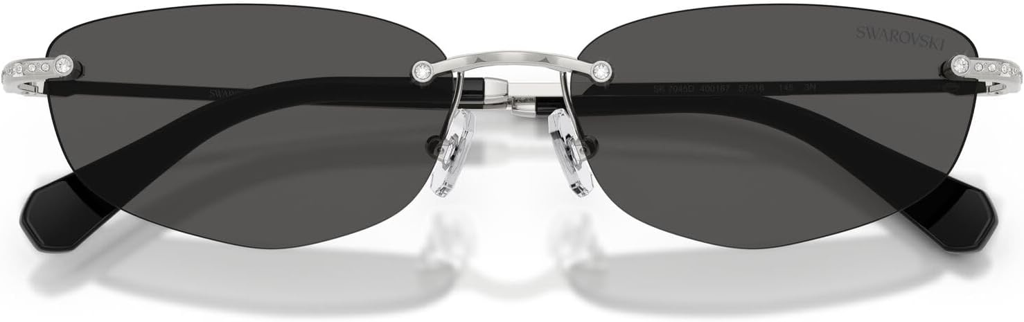 image:imageSwarovski Womens Sk7045d Low Bridge FitSilverDark Grey
