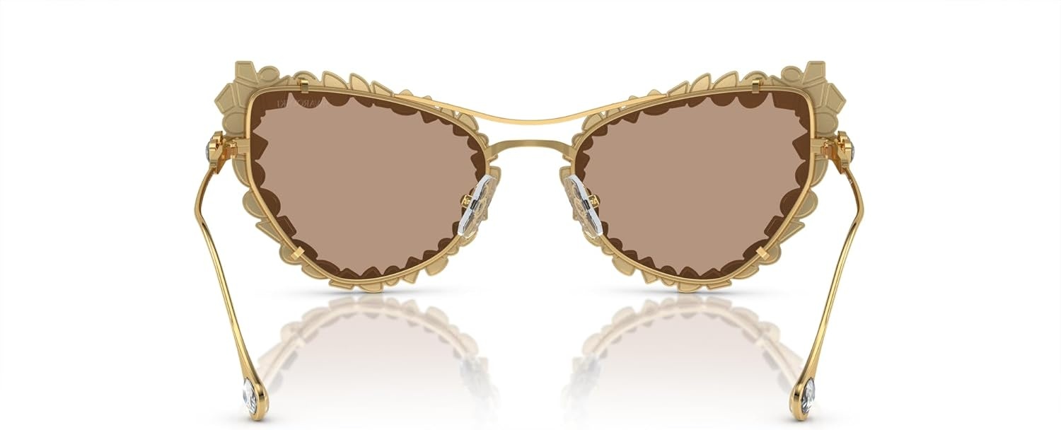 image:imageSwarovski womens Sk 7011 With Crystal Clipon Butterfly SunglassesGoldLight Brown