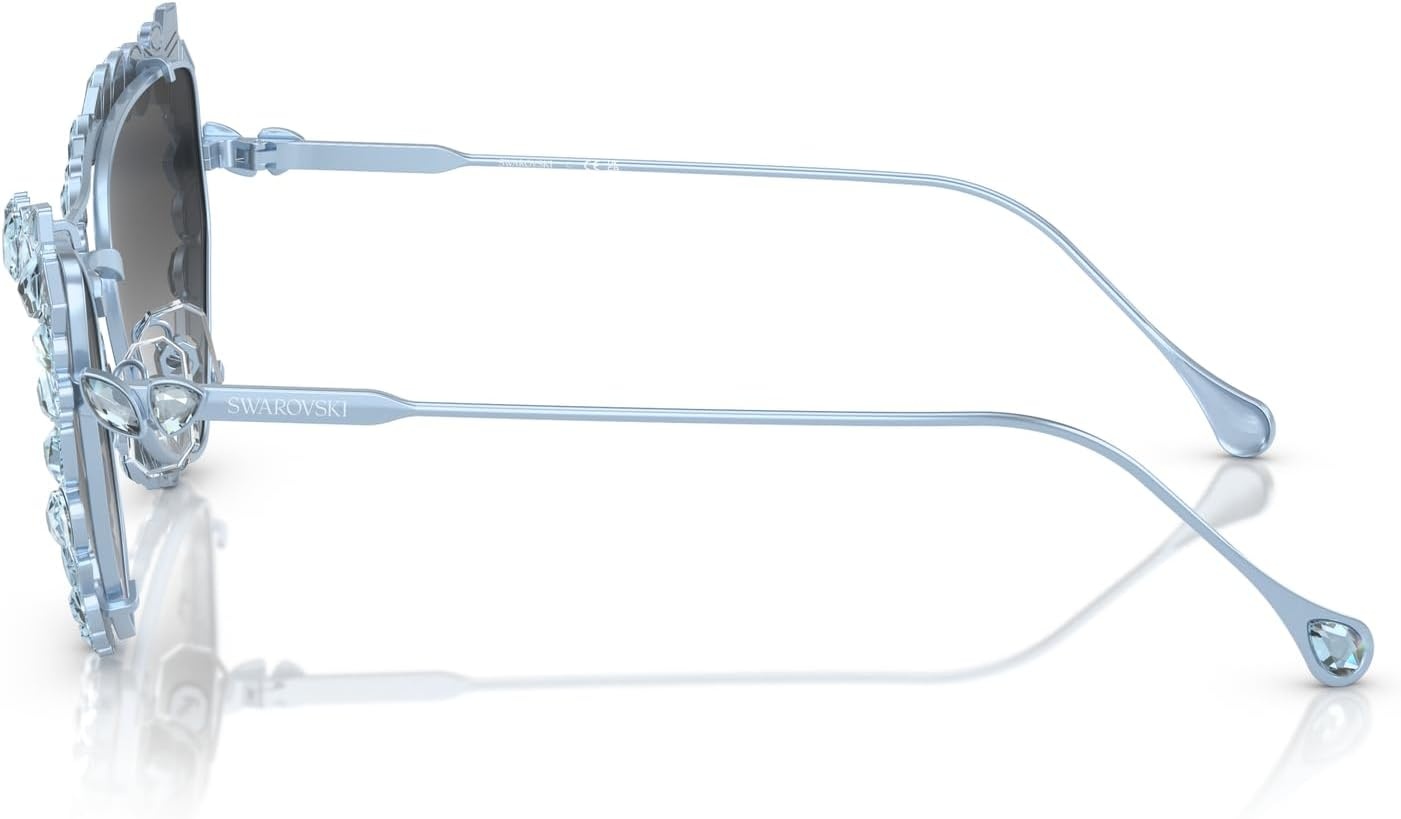 image:imageSwarovski womens Sk 7011 With Crystal Clipon Butterfly SunglassesLight Blue MatteGrey Gradient