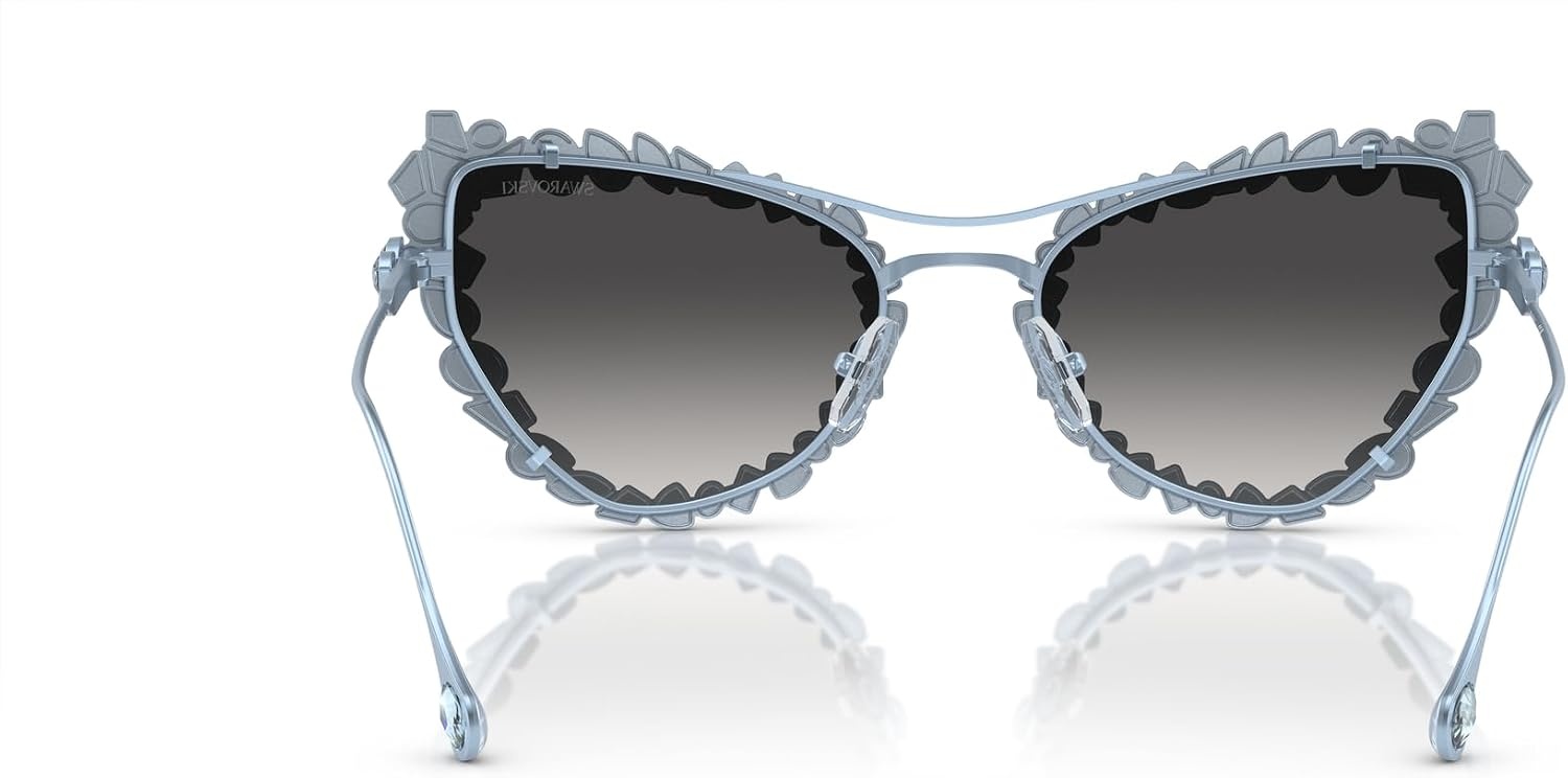 image:imageSwarovski womens Sk 7011 With Crystal Clipon Butterfly SunglassesLight Blue MatteGrey Gradient