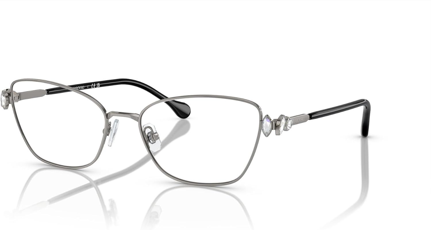 image:imageSwarovski womens Sk1006 Square Prescription Eyewear FramesGunmetalDemo Lens