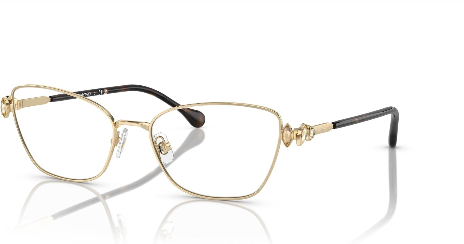 image:imageSwarovski womens Sk1006 Square Prescription Eyewear FramesPale GoldDemo Lens
