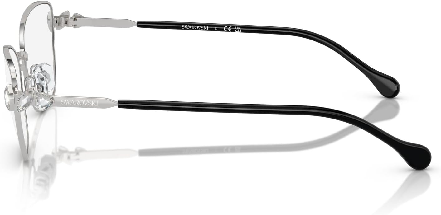 image:imageSwarovski womens Sk1006 Square Prescription Eyewear FramesSilverBlackDemo Lens