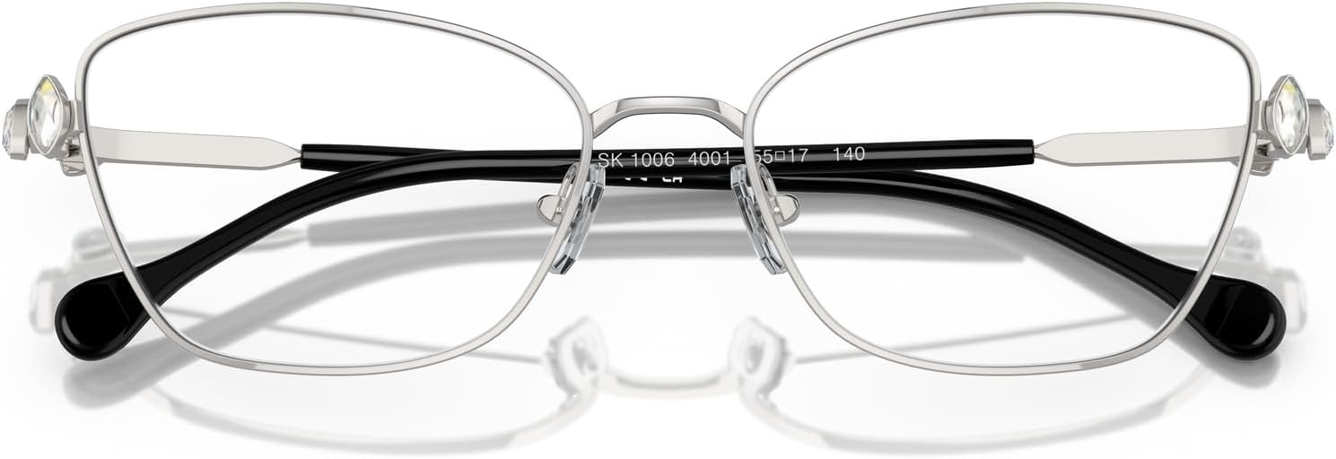 image:imageSwarovski womens Sk1006 Square Prescription Eyewear FramesSilverBlackDemo Lens