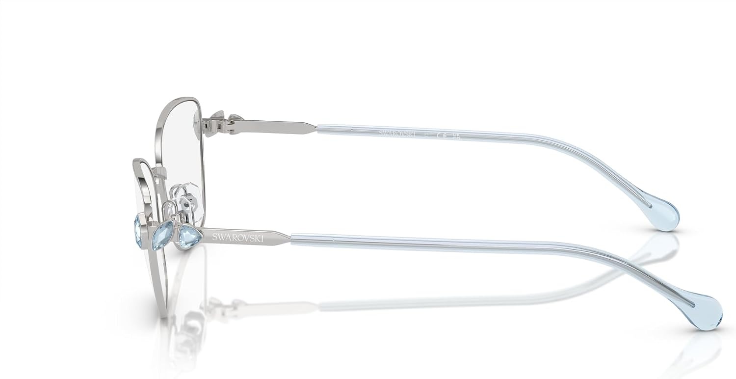 image:imageSwarovski womens Sk1006 Square Prescription Eyewear FramesSilverBlueDemo Lens