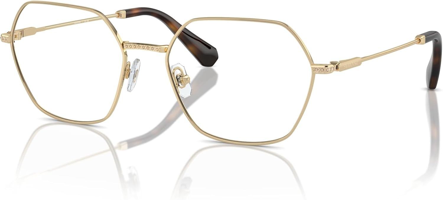 image:imageSwarovski womens Sk1011 Hexagonal Prescription Eyewear FramesPale GoldDemo Lens