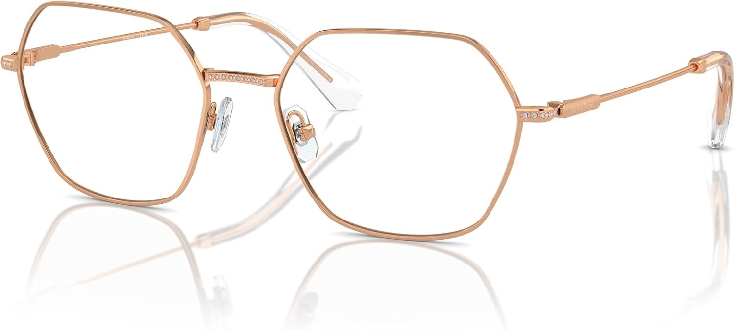 image:imageSwarovski womens Sk1011 Hexagonal Prescription Eyewear FramesRose GoldDemo Lens