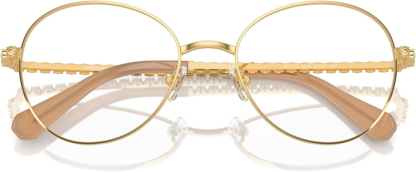 image:imageSwarovski womens Sk1013 Round Prescription Eyewear FramesGoldDemo Lens
