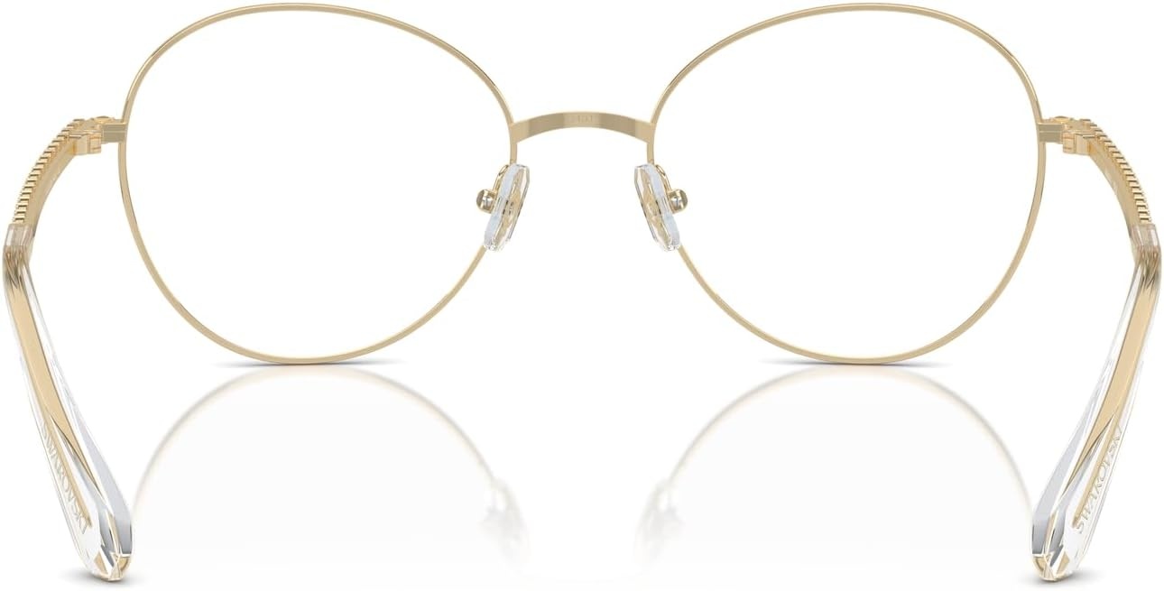 image:imageSwarovski womens Sk1013 Round Prescription Eyewear FramesPale GoldDemo Lens