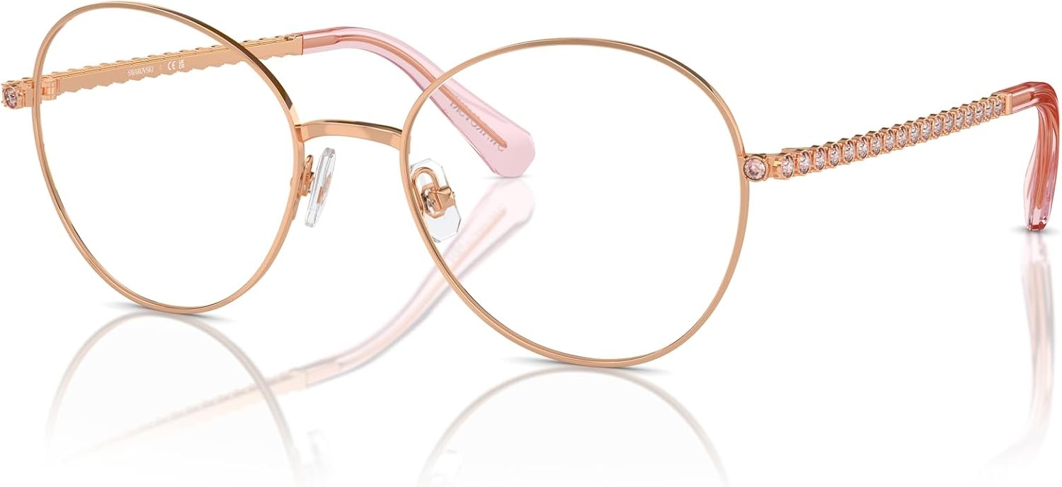 image:imageSwarovski womens Sk1013 Round Prescription Eyewear FramesRose GoldDemo Lens