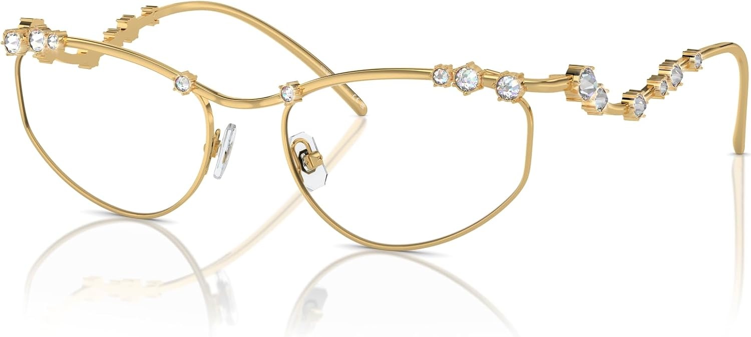 image:imageSwarovski womens Sk1015 Cat Eye Prescription Eyewear FramesGoldDemo Lens
