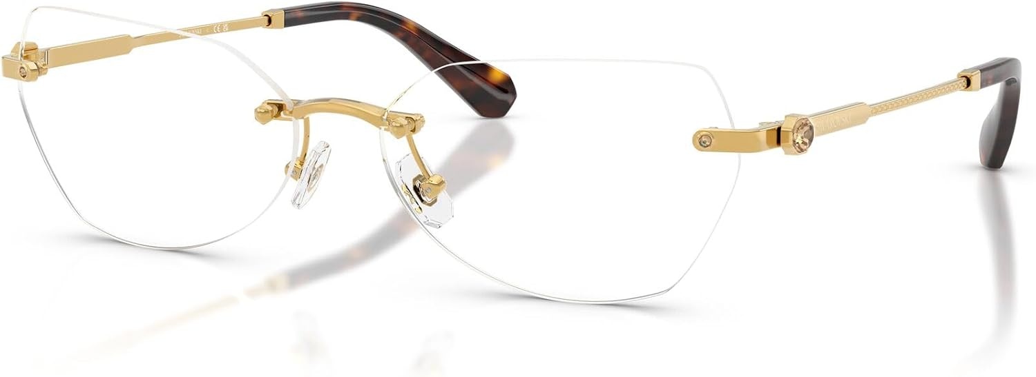 image:imageSwarovski womens Sk1031 Hexagonal Prescription Eyewear FramesDark GoldDemo Lens