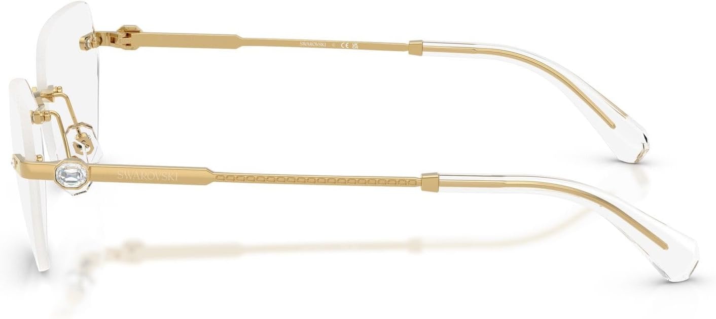 image:imageSwarovski womens Sk1031 Hexagonal Prescription Eyewear FramesGoldDemo Lens