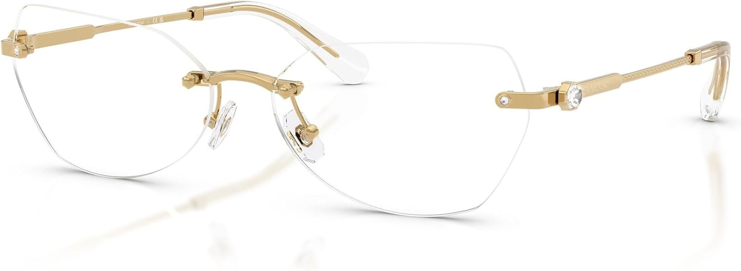 image:imageSwarovski womens Sk1031 Hexagonal Prescription Eyewear FramesGoldDemo Lens