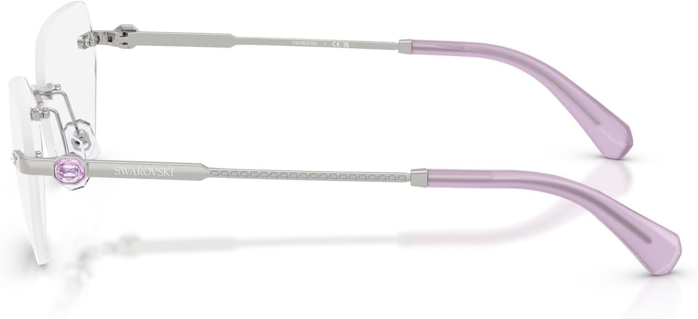 image:imageSwarovski womens Sk1031 Hexagonal Prescription Eyewear FramesSilverDemo Lens