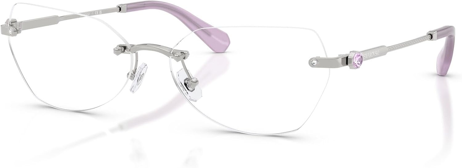 image:imageSwarovski womens Sk1031 Hexagonal Prescription Eyewear FramesSilverDemo Lens