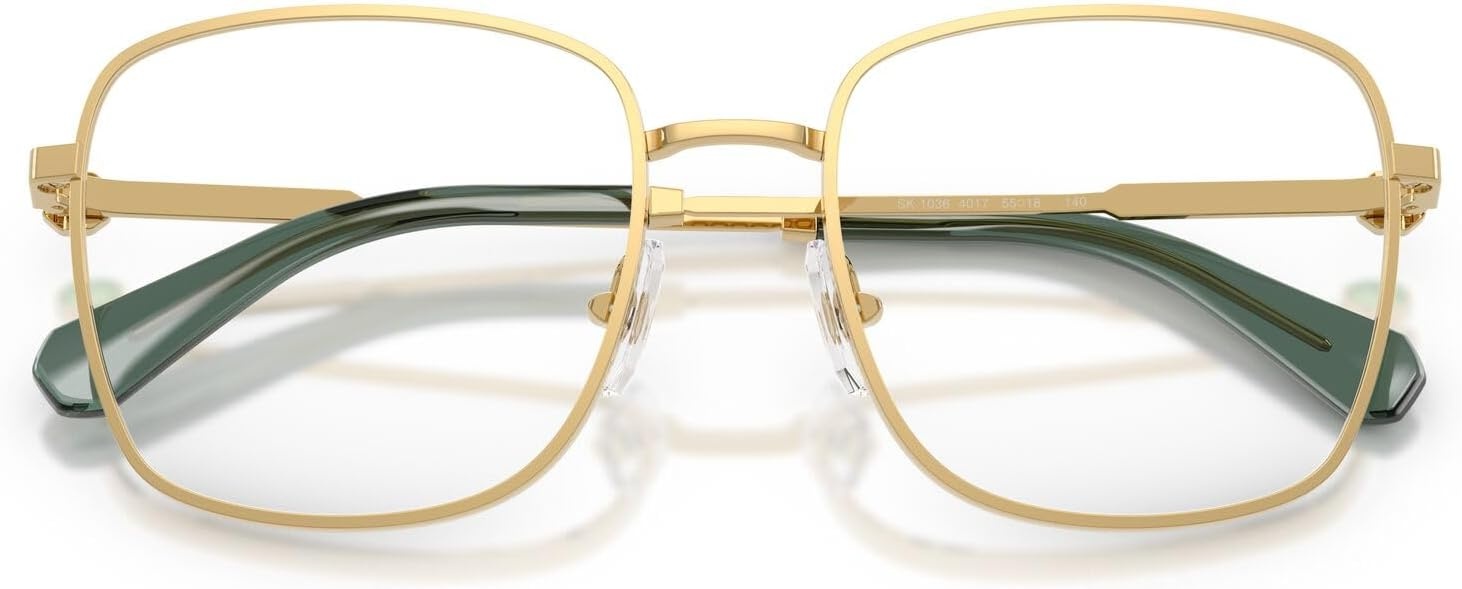 image:imageSwarovski womens Sk1036 Square Prescription Eyewear FramesGoldGreenDemo Lens