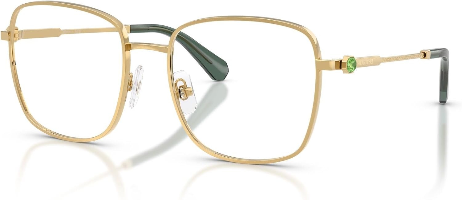 image:imageSwarovski womens Sk1036 Square Prescription Eyewear FramesGoldGreenDemo Lens