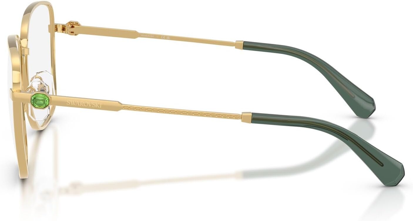 image:imageSwarovski womens Sk1036 Square Prescription Eyewear FramesGoldGreenDemo Lens