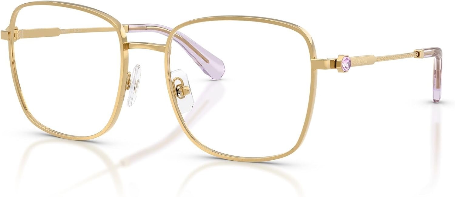 image:imageSwarovski womens Sk1036 Square Prescription Eyewear FramesGoldLight VioletDemo Lens