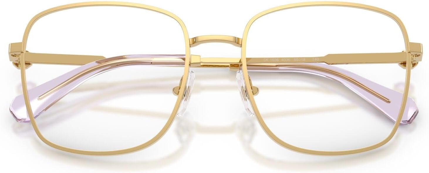 image:imageSwarovski womens Sk1036 Square Prescription Eyewear FramesGoldLight VioletDemo Lens