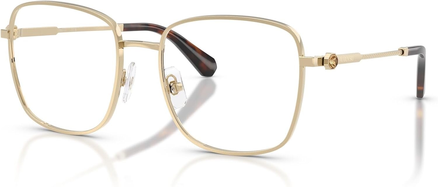 image:imageSwarovski womens Sk1036 Square Prescription Eyewear FramesPale GoldDemo Lens
