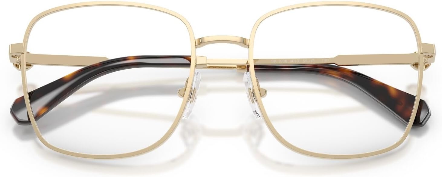 image:imageSwarovski womens Sk1036 Square Prescription Eyewear FramesPale GoldDemo Lens